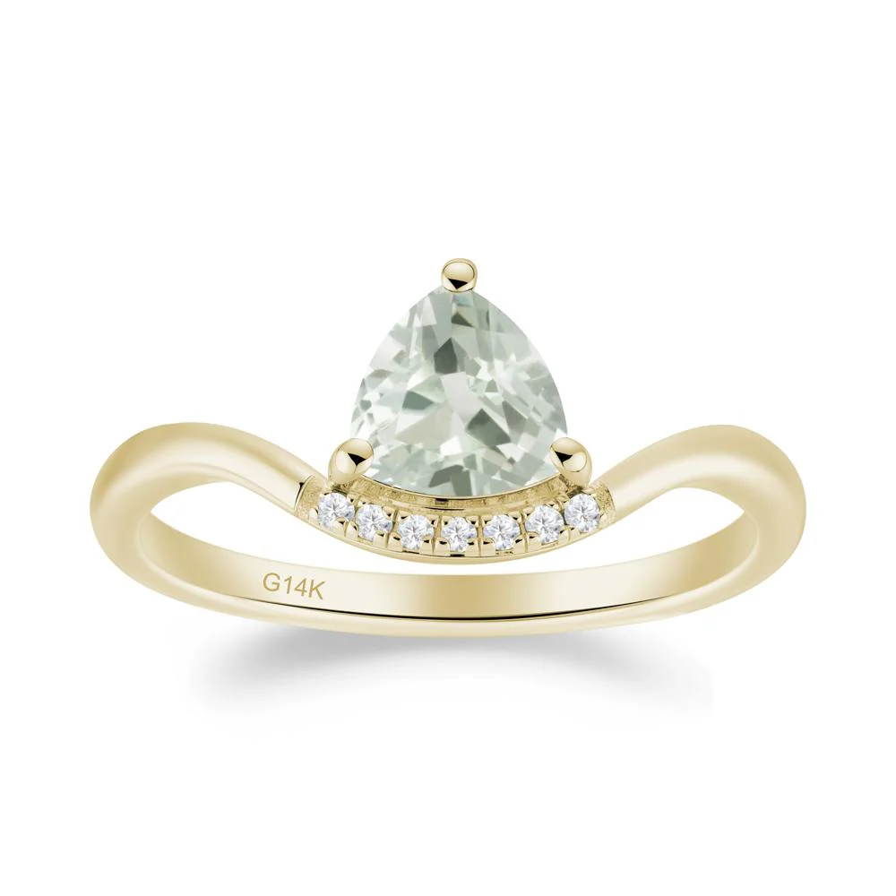 Unique Trilliant Cut Green Amethyst Ring - Image 9