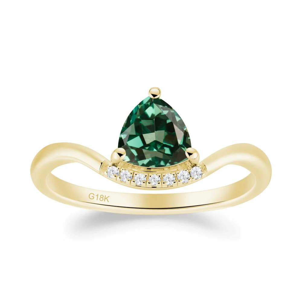 Unique Trilliant Cut Green Sapphire Ring - Image 6