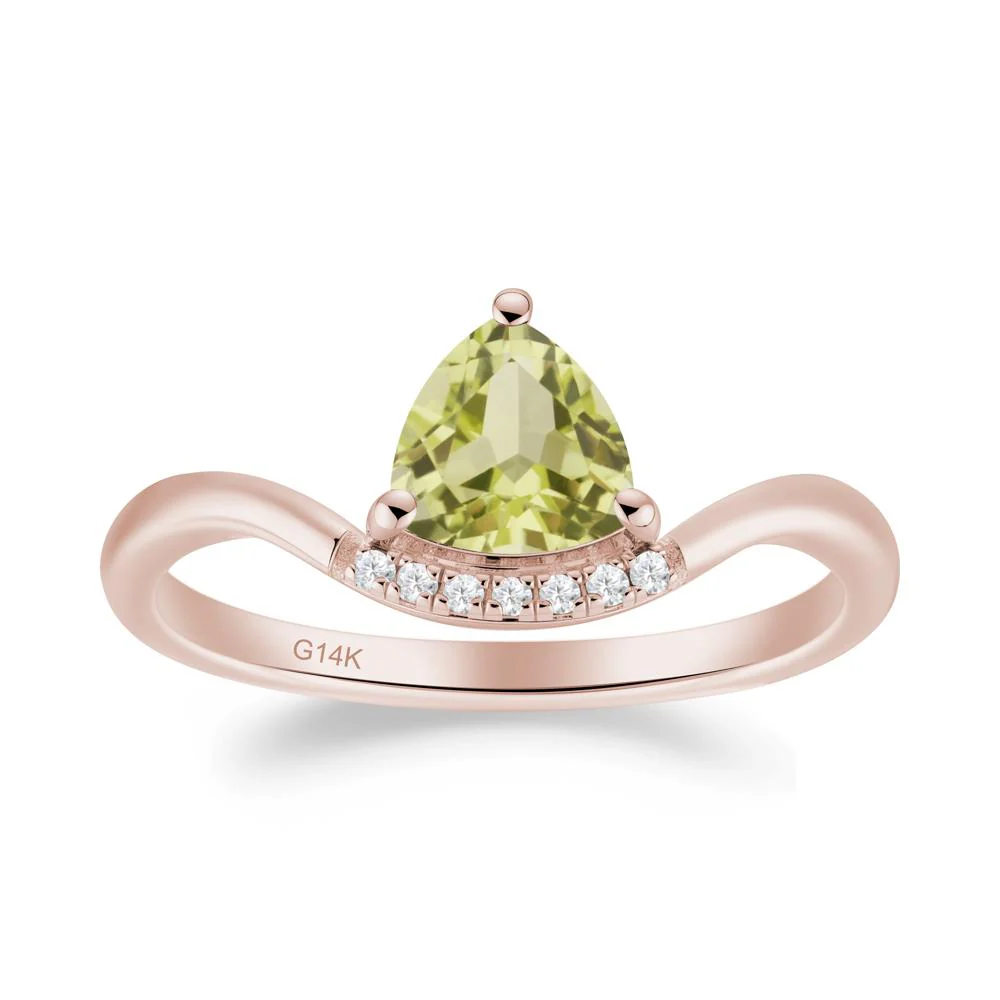 Unique Trilliant Cut Lemon Quartz Ring