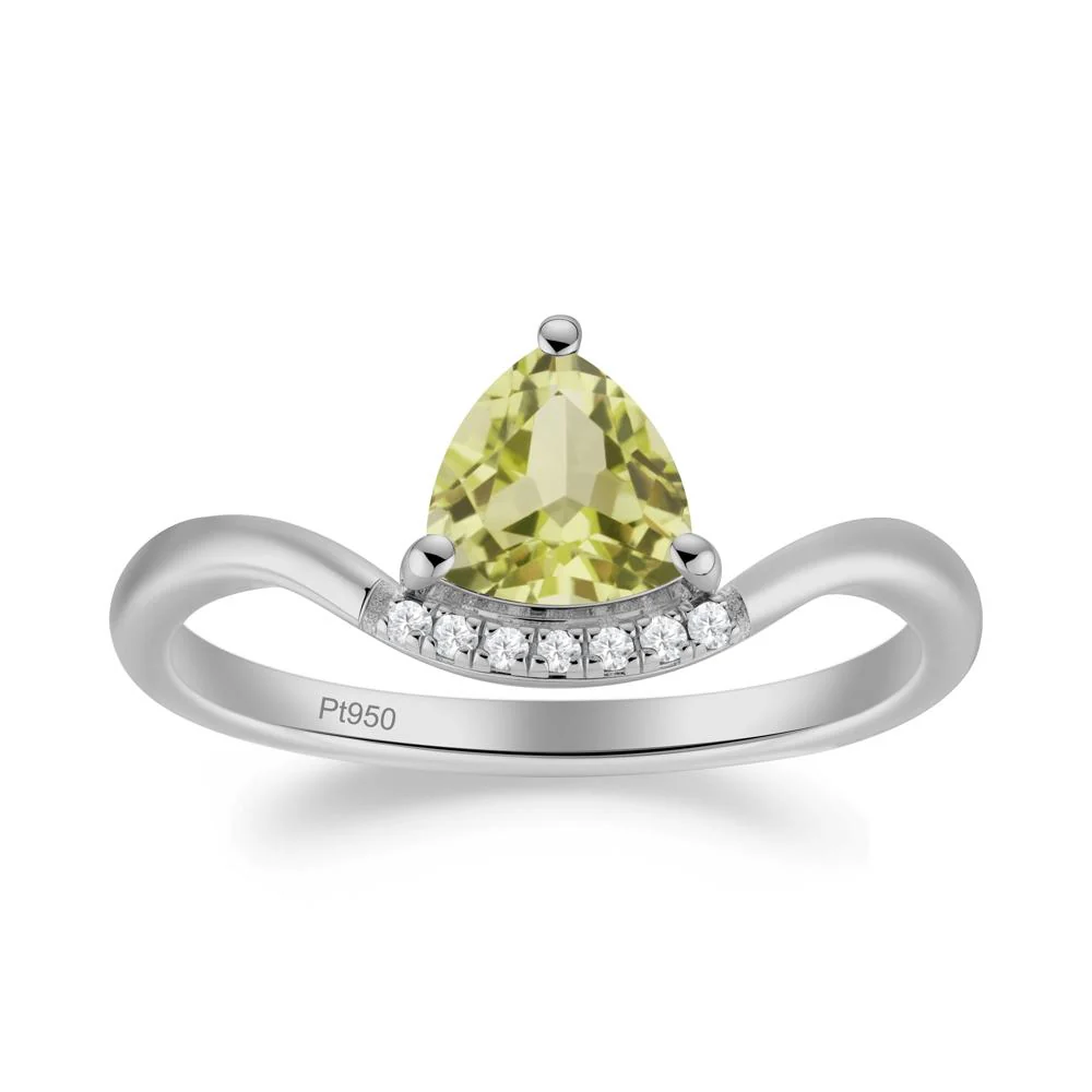 Unique Trilliant Cut Lemon Quartz Ring - Image 2