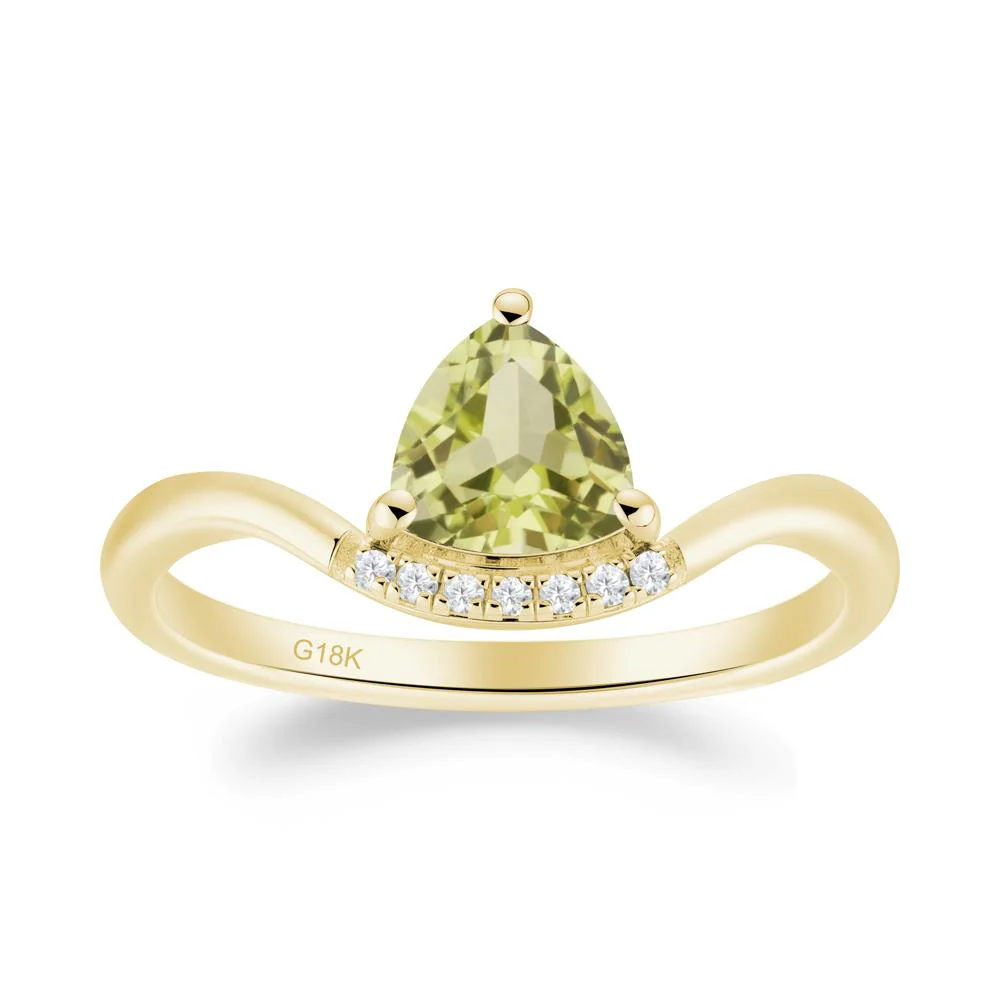 Unique Trilliant Cut Lemon Quartz Ring - Image 4