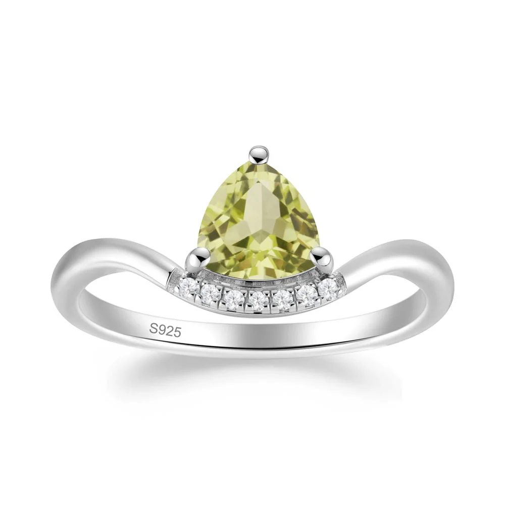 Unique Trilliant Cut Lemon Quartz Ring - Image 8