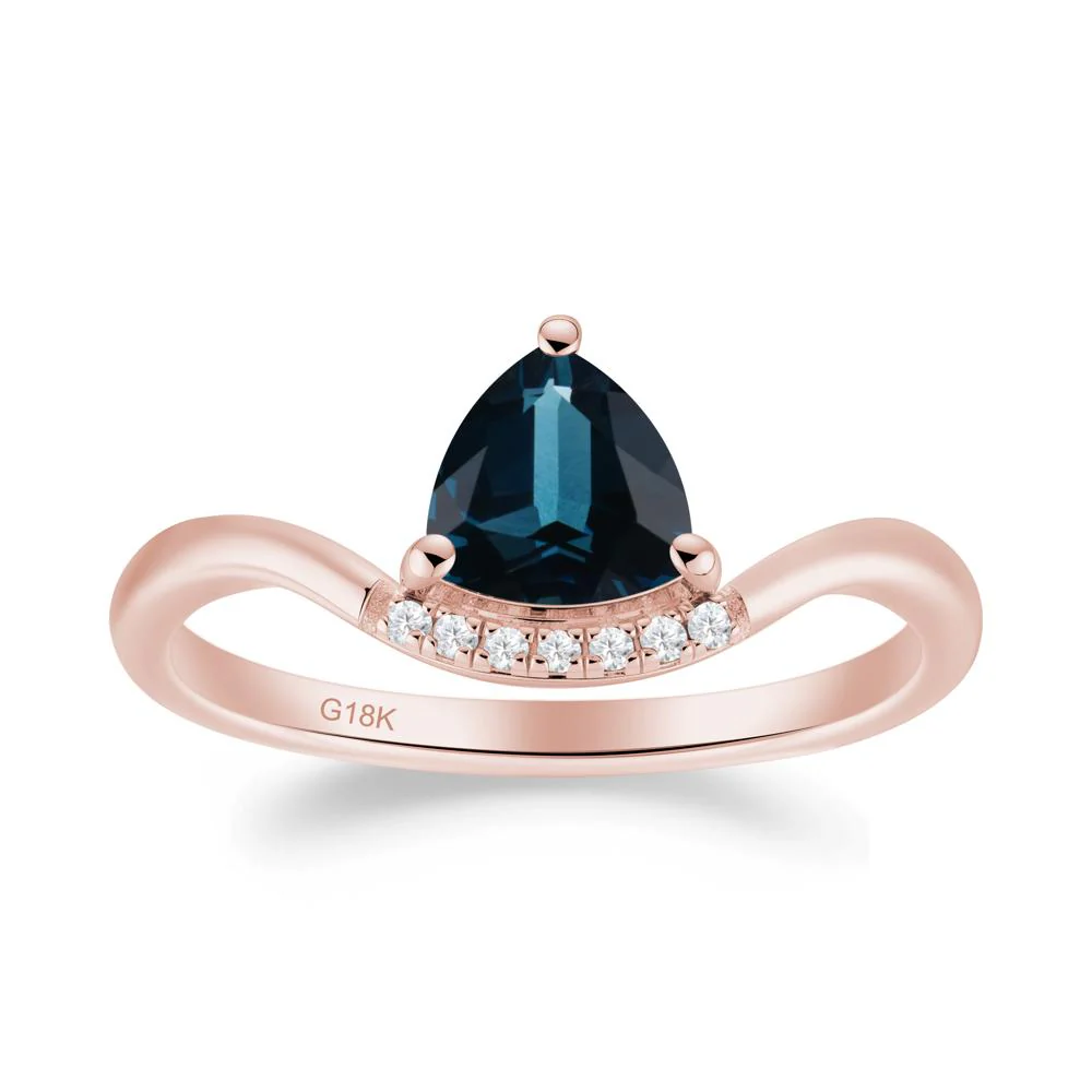 Unique Trilliant Cut London Blue Topaz Ring - Image 2