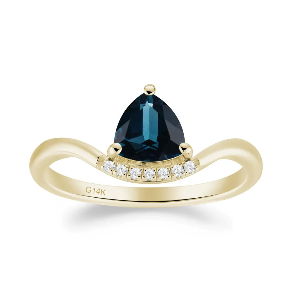 Unique Trilliant Cut London Blue Topaz Ring - Image 3