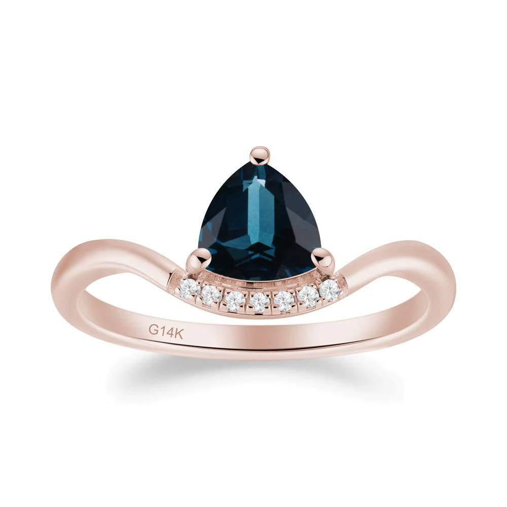 Unique Trilliant Cut London Blue Topaz Ring - Image 4