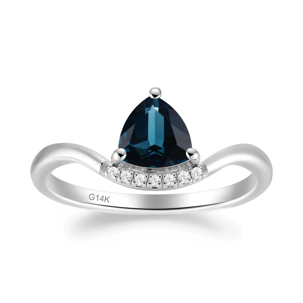 Unique Trilliant Cut London Blue Topaz Ring - Image 7