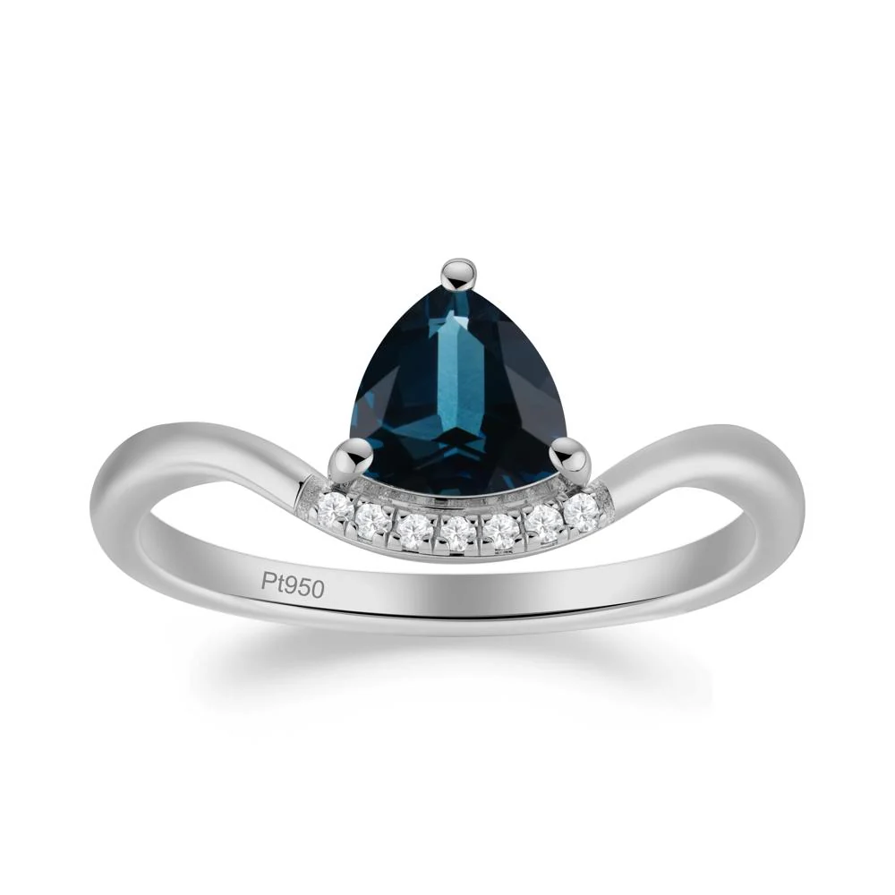 Unique Trilliant Cut London Blue Topaz Ring - Image 9