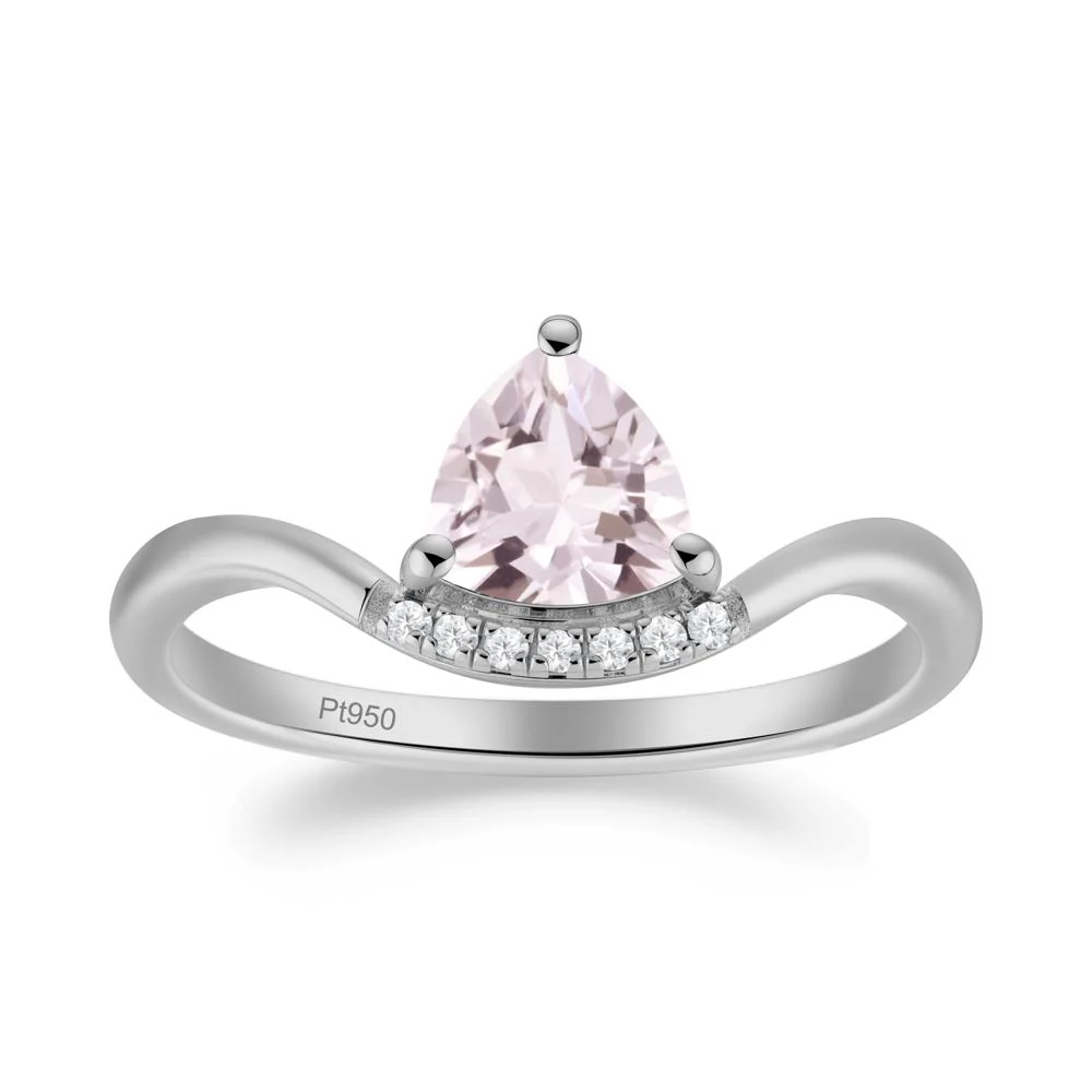 Unique Trilliant Cut Morganite Ring