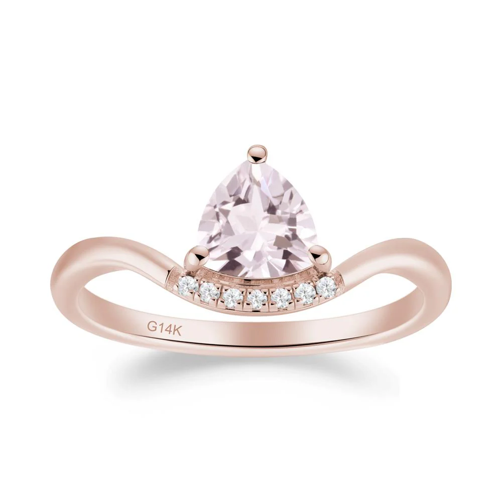 Unique Trilliant Cut Morganite Ring - Image 6