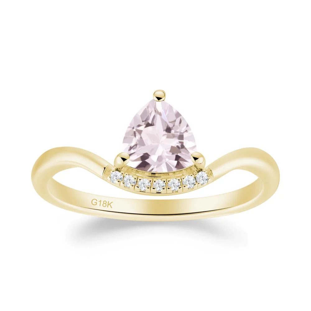 Unique Trilliant Cut Morganite Ring - Image 8