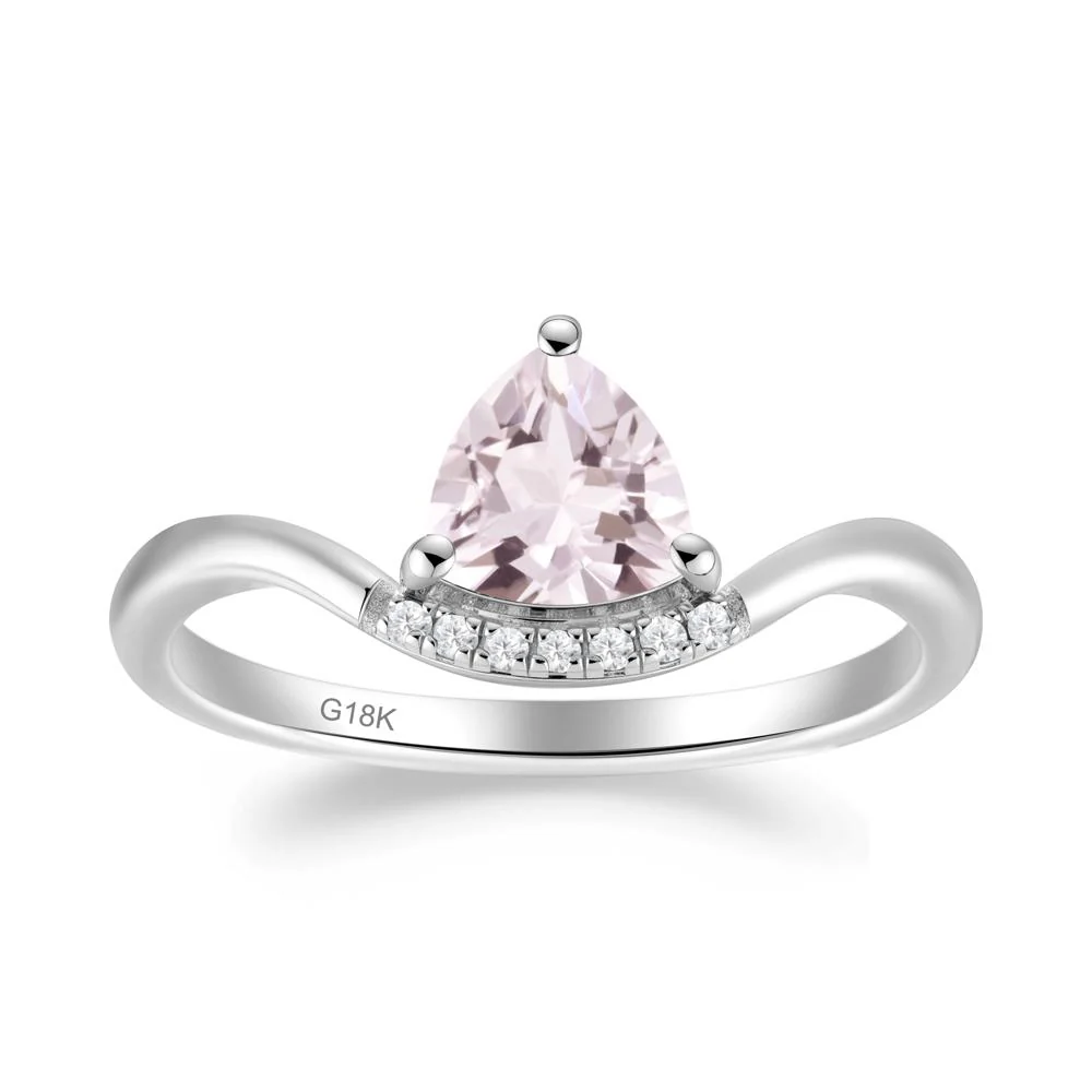 Unique Trilliant Cut Morganite Ring - Image 9