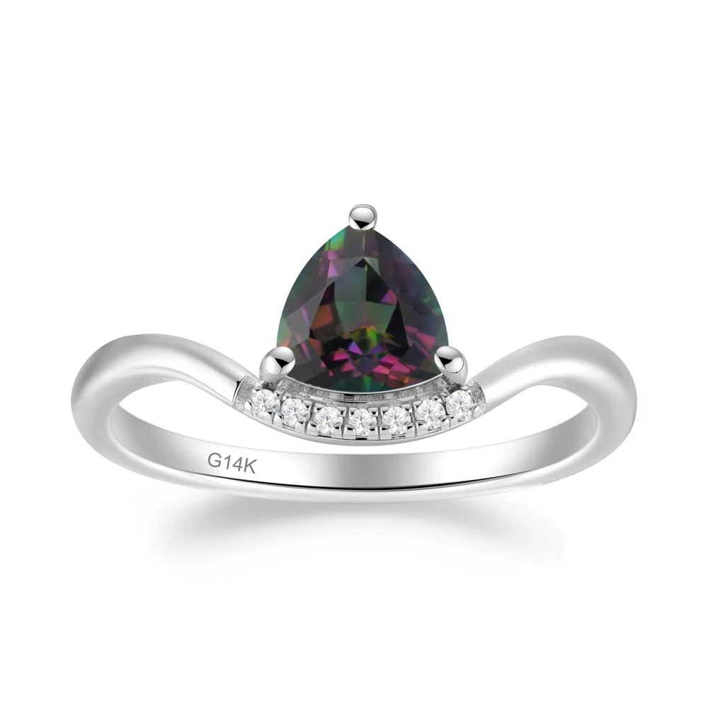 Unique Trilliant Cut Mystic Topaz Ring - Image 7