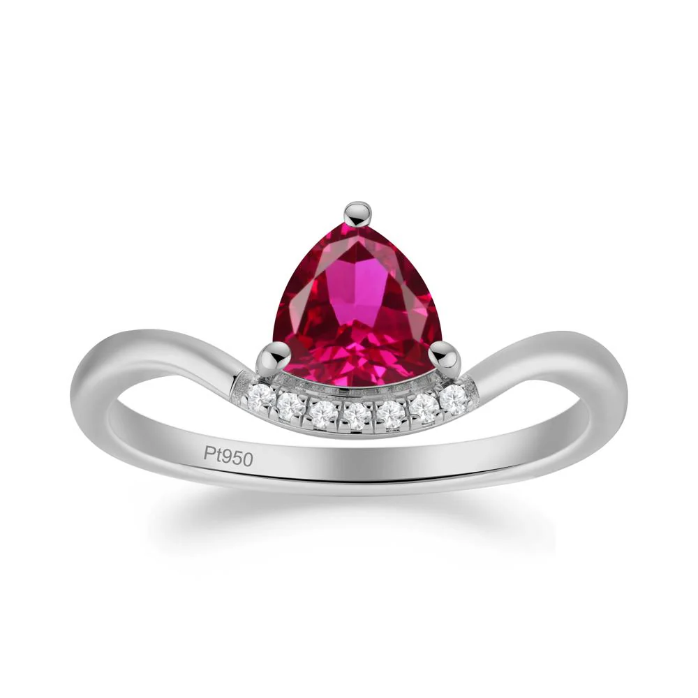 Unique Trilliant Cut Ruby Ring - Image 3