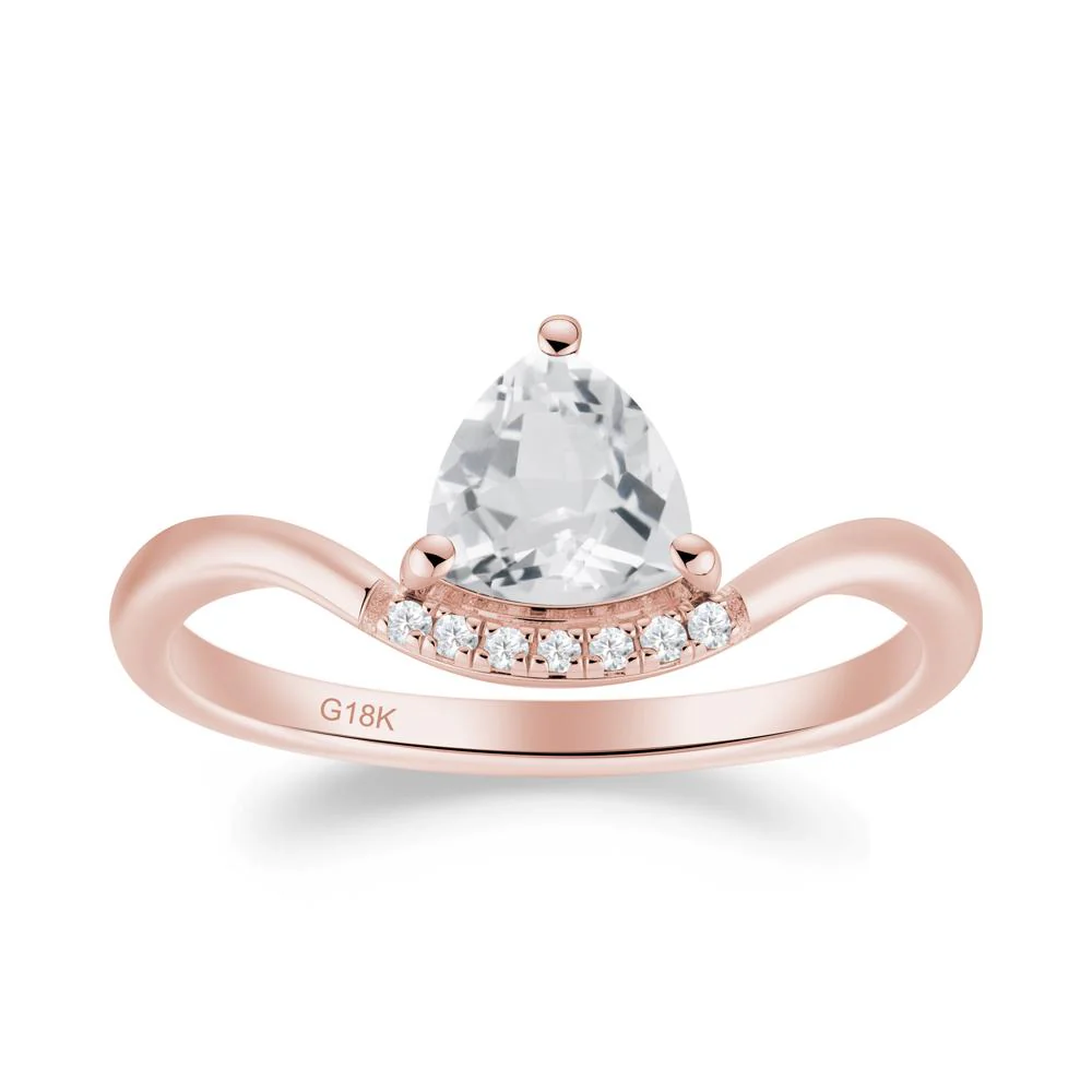Unique Trilliant Cut White Topaz Ring - Image 9