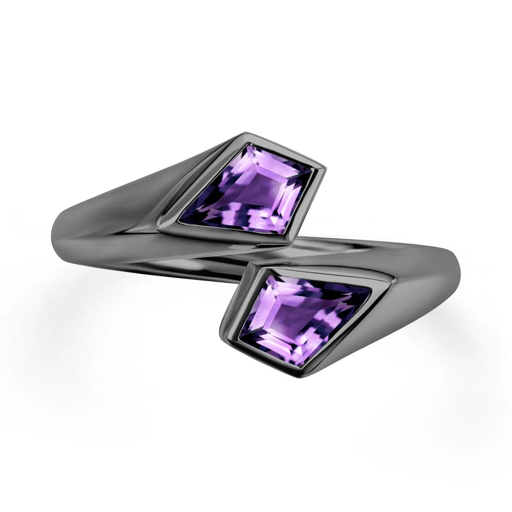 Unique Two Stone Amethyst Ring - Image 2