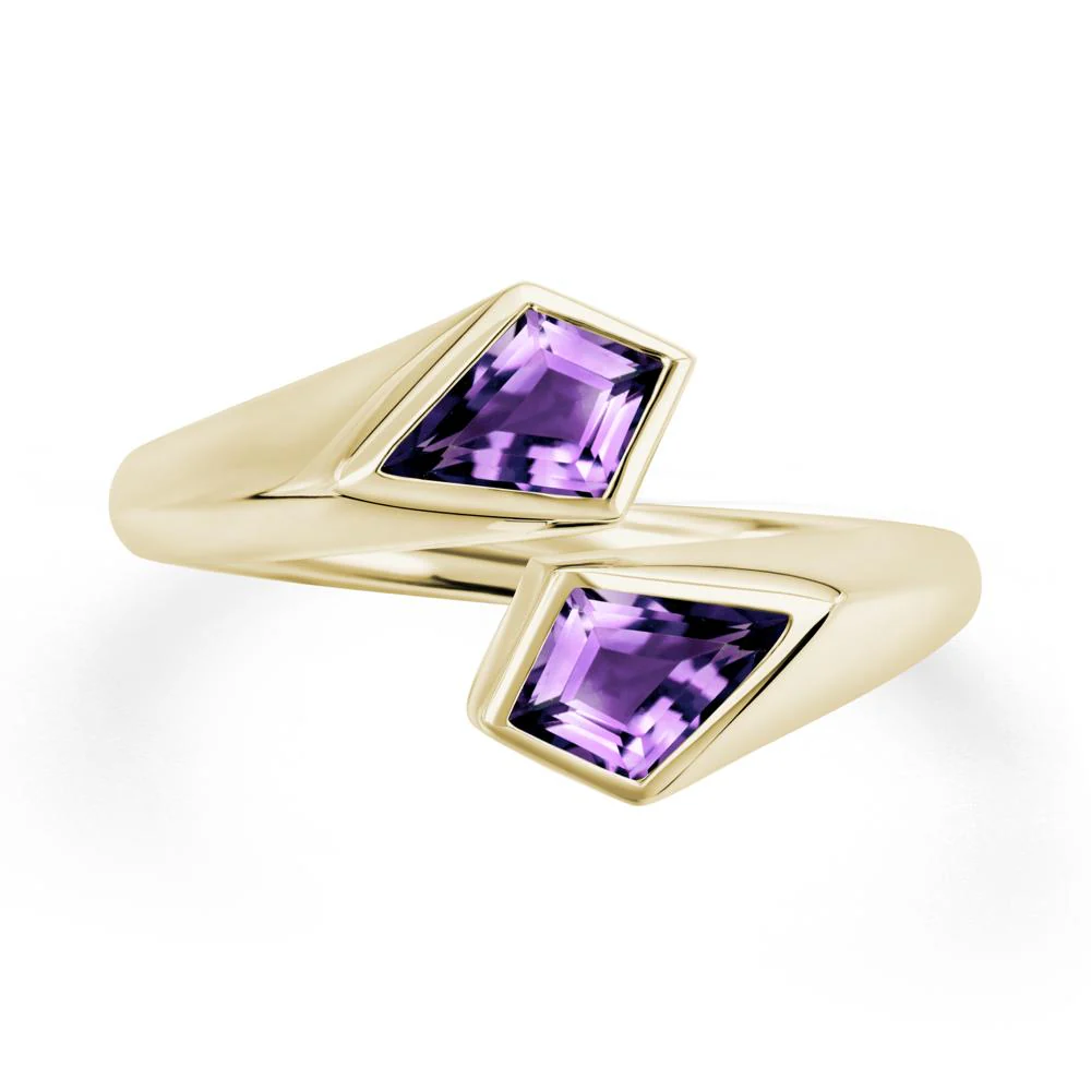 Unique Two Stone Amethyst Ring - Image 4
