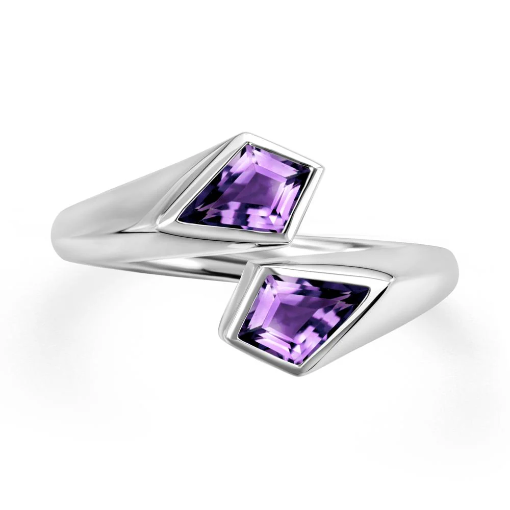 Unique Two Stone Amethyst Ring - Image 7