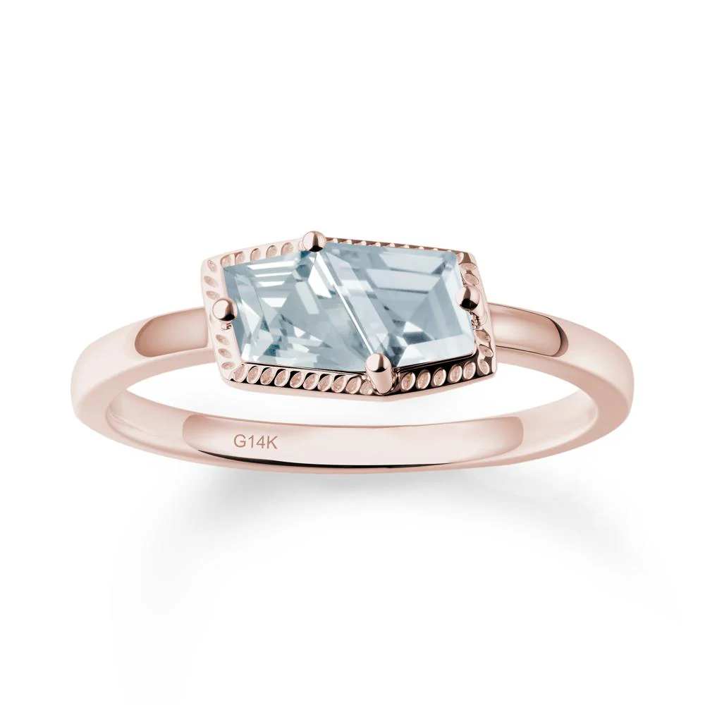 Unique Two Stone Aquamarine Ring In Sterlling Silver - Image 2