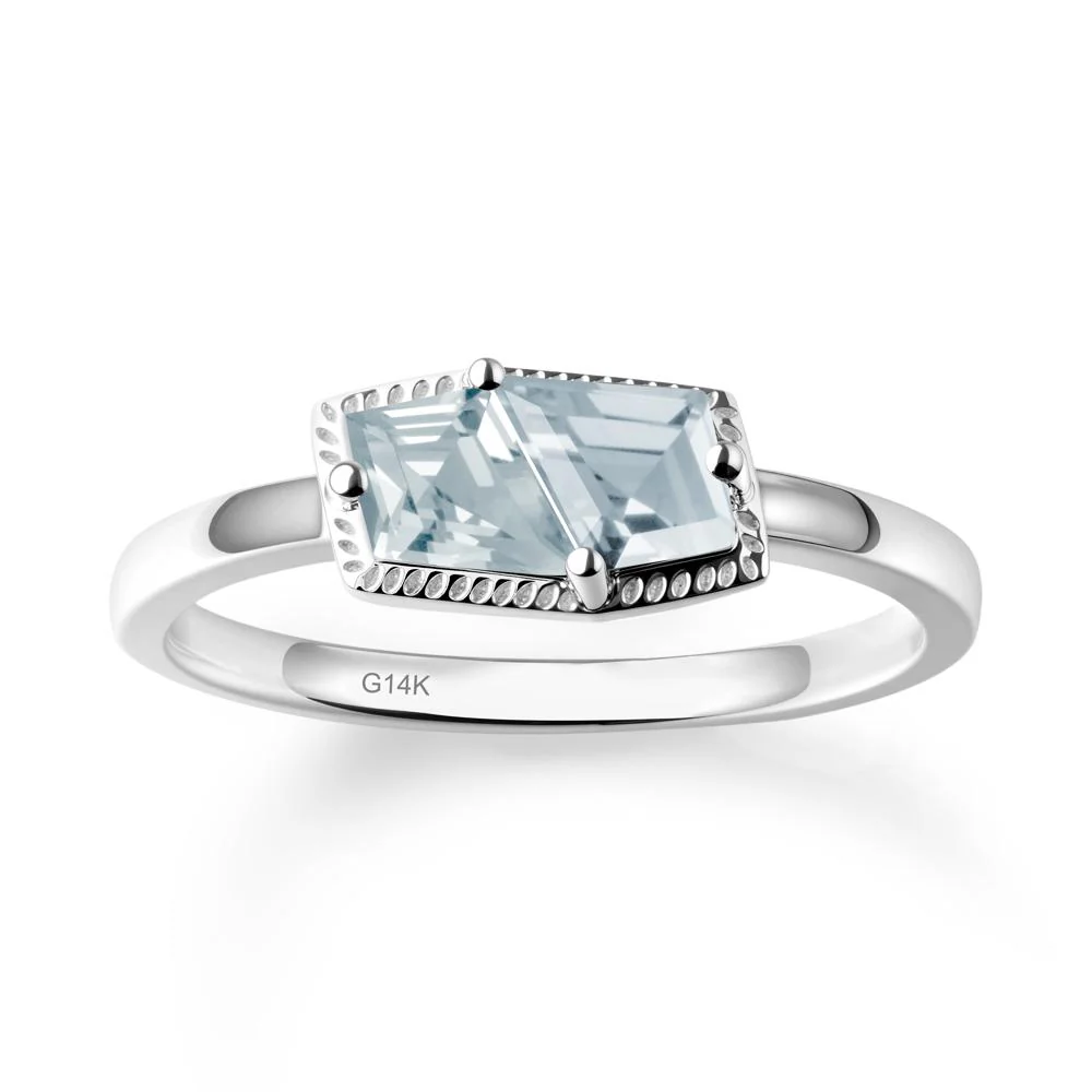 Unique Two Stone Aquamarine Ring In Sterlling Silver - Image 3
