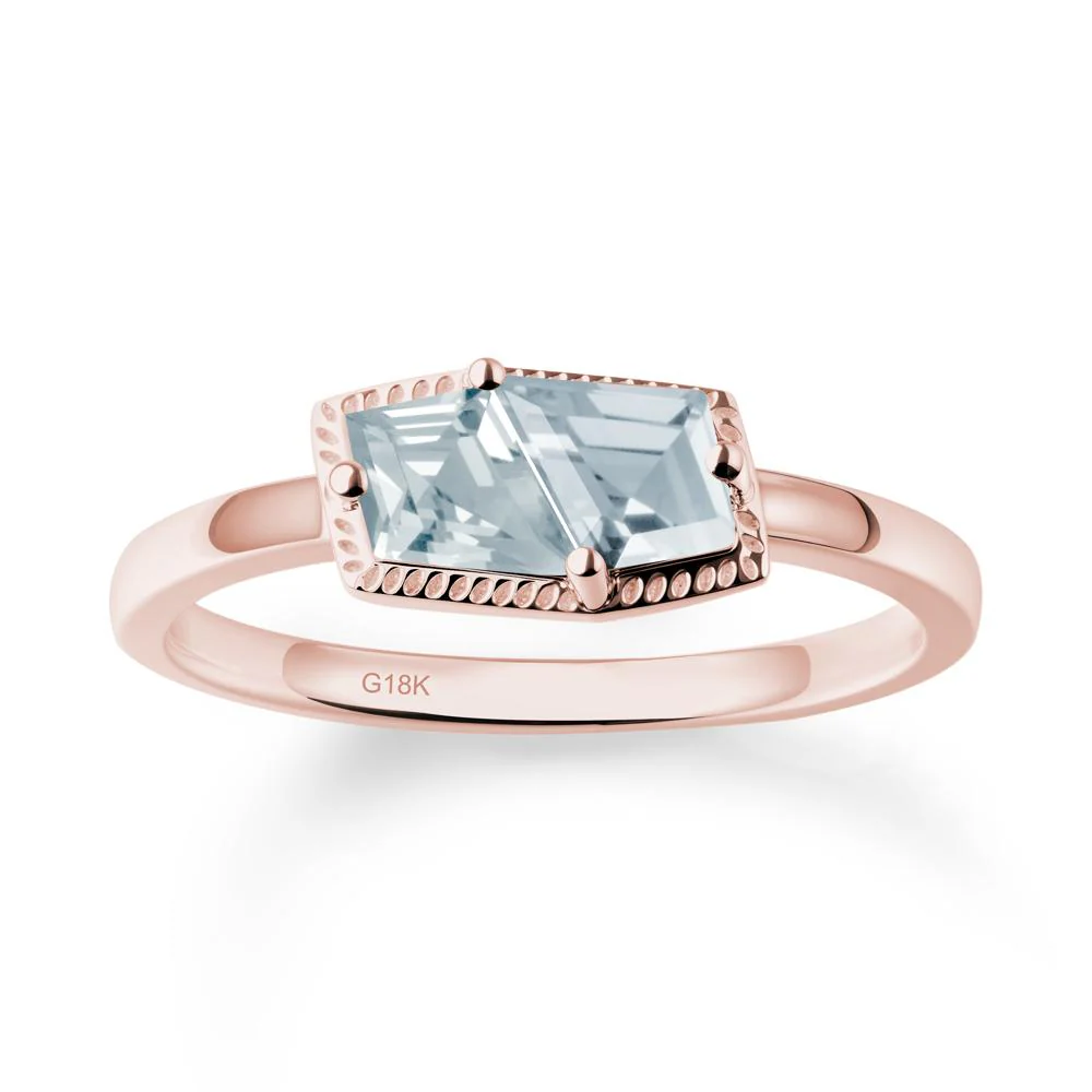 Unique Two Stone Aquamarine Ring In Sterlling Silver - Image 4