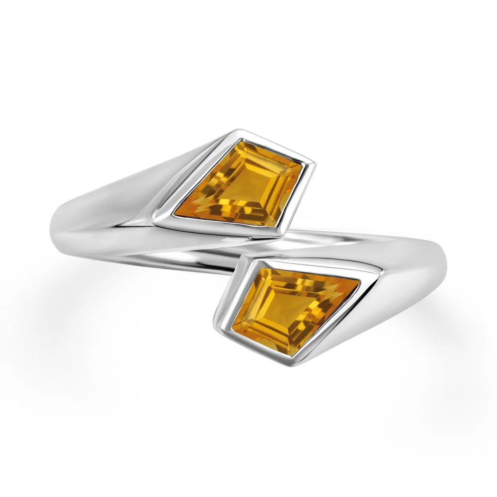 Unique Two Stone Citrine Ring