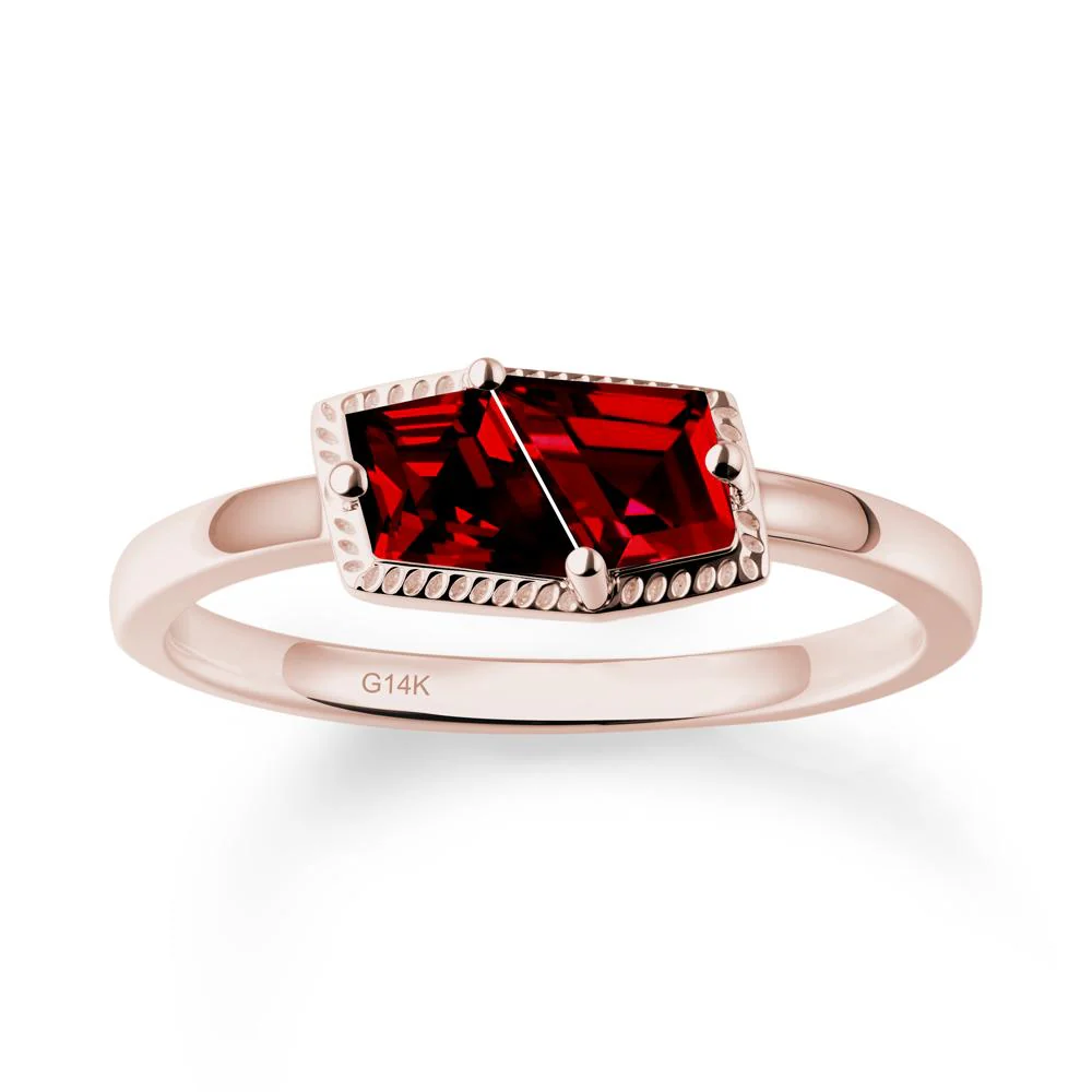 Unique Two Stone Garnet Ring In Sterlling Silver - Image 2
