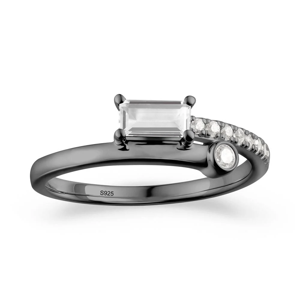 Unique White Topaz Baguette Ring for Everyday Wear