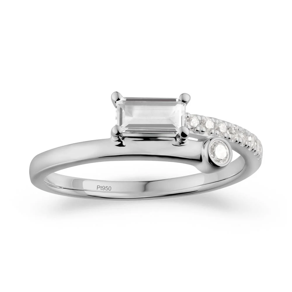 Unique White Topaz Baguette Ring for Everyday Wear - Image 3