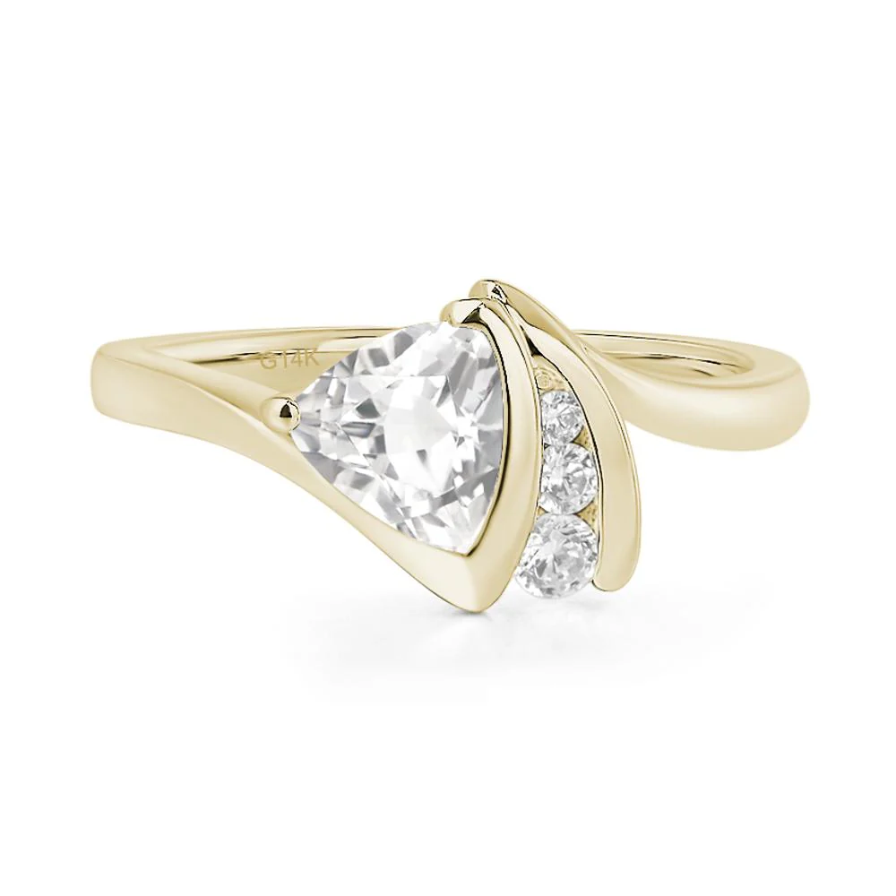 White Topaz Trillion Cut Ring - Image 4
