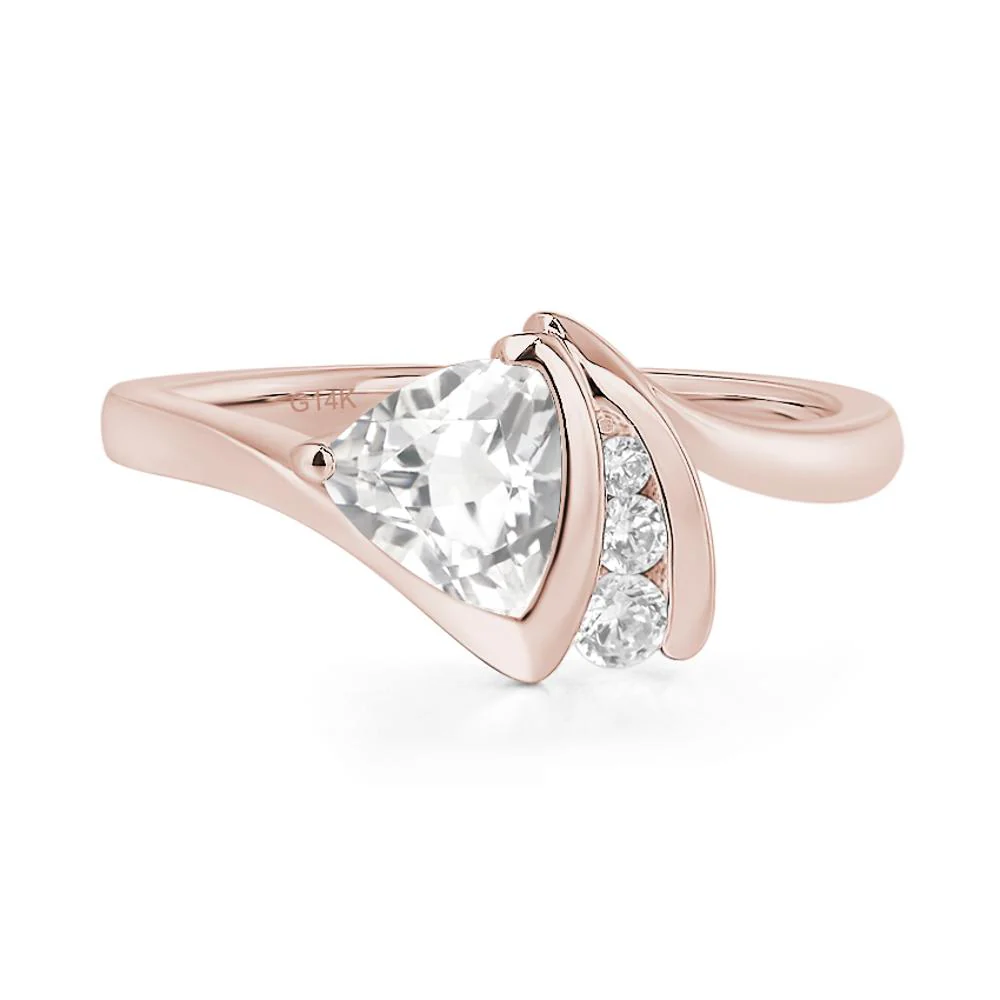 White Topaz Trillion Cut Ring - Image 5