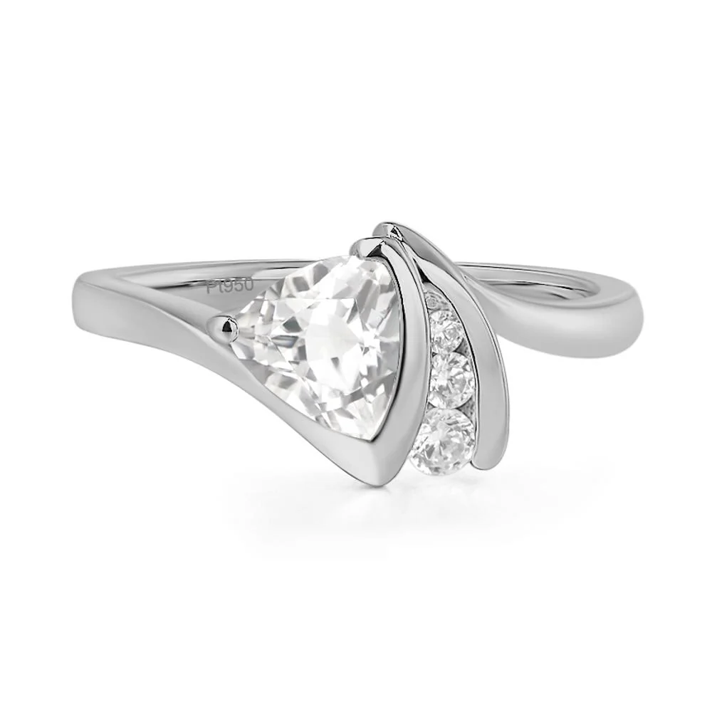 White Topaz Trillion Cut Ring - Image 6