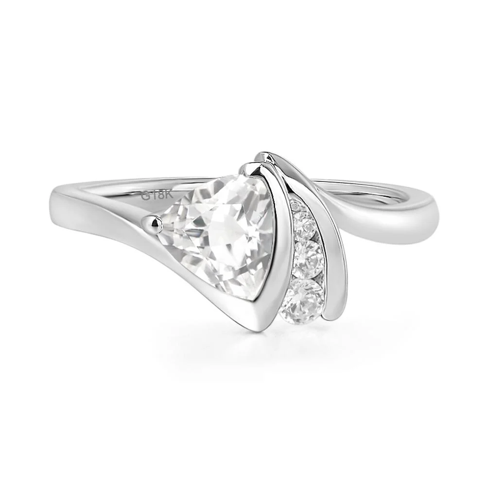 White Topaz Trillion Cut Ring - Image 7