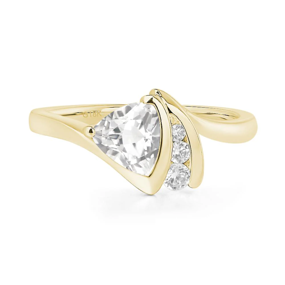 White Topaz Trillion Cut Ring - Image 8