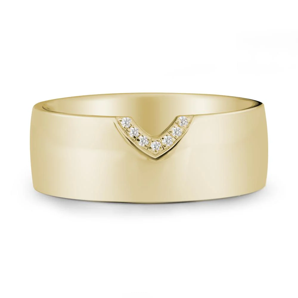 V-Shape Pave Moissanite Wide Band Ring - Image 4