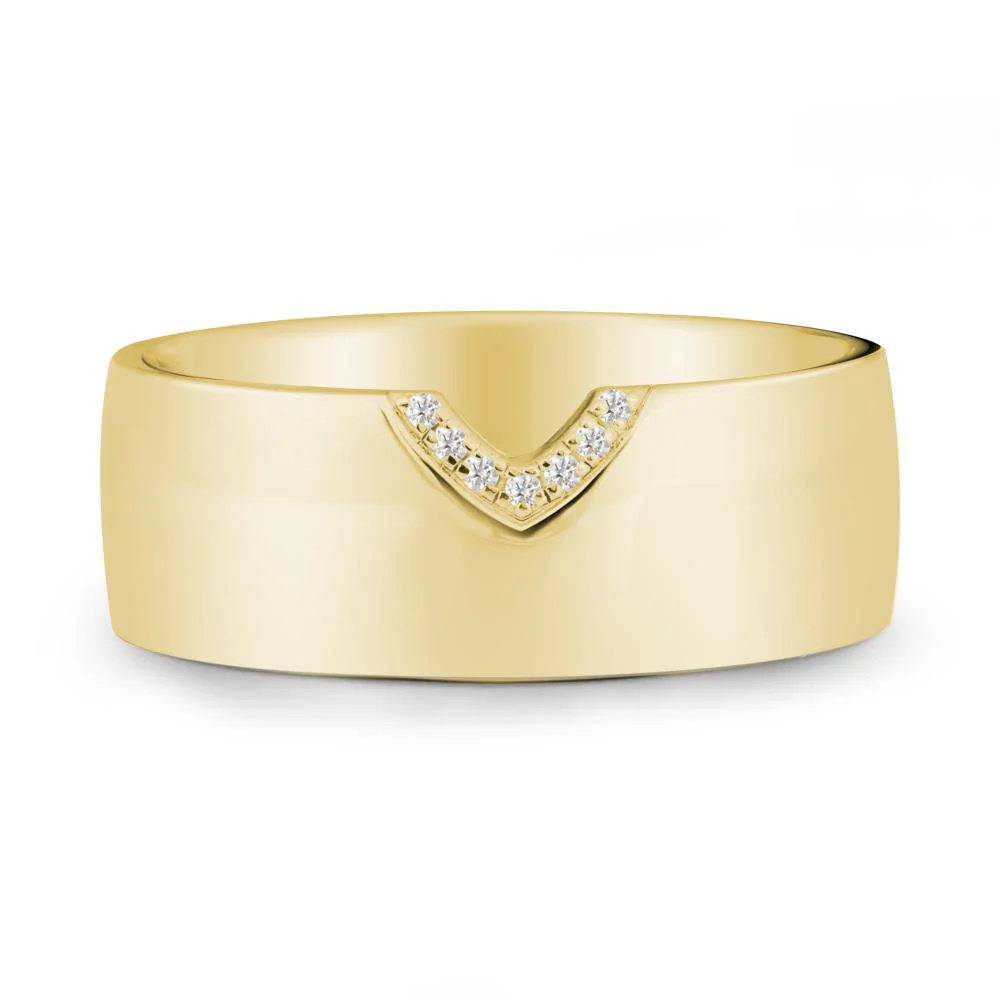 V-Shape Pave Moissanite Wide Band Ring - Image 7