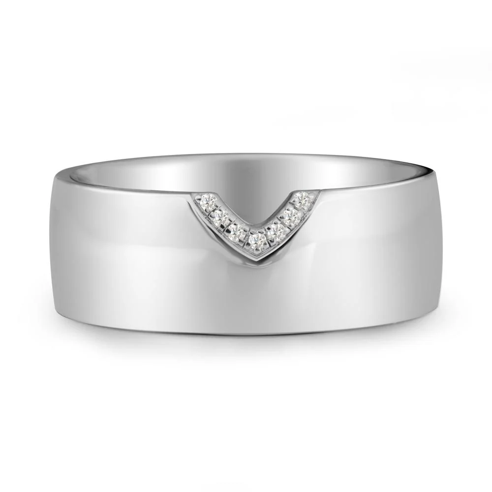 V-Shape Pave Moissanite Wide Band Ring - Image 9