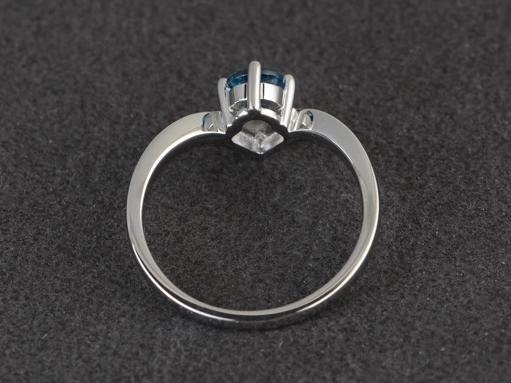 London Blue Topaz Tiny Engagement Ring - Image 3