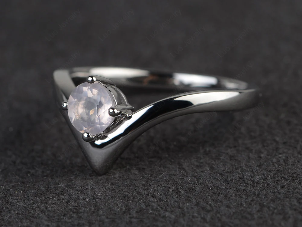 Rose Quartz Tiny Engagement Ring - Image 2