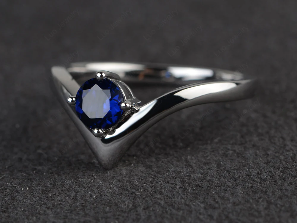 Sapphire Tiny Engagement Ring - Image 2