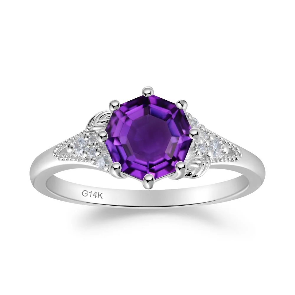 Vinatge Amethyst Promise Ring - Image 7