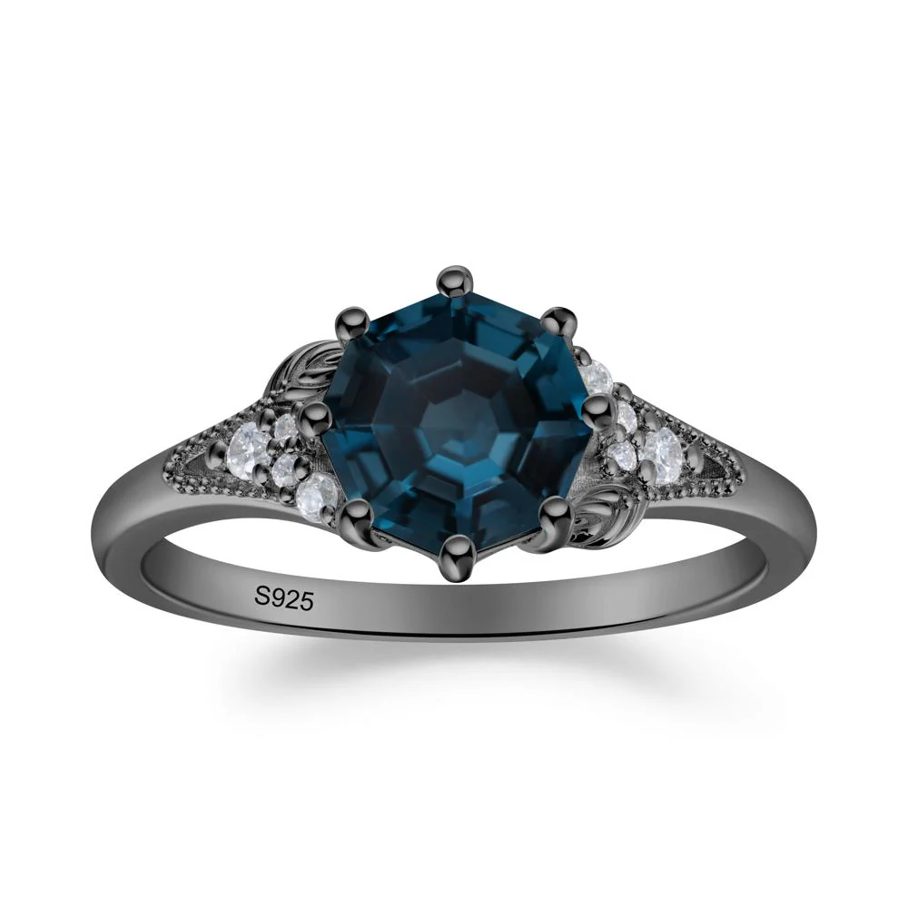 Vinatge London Blue Topaz Promise Ring - Image 5