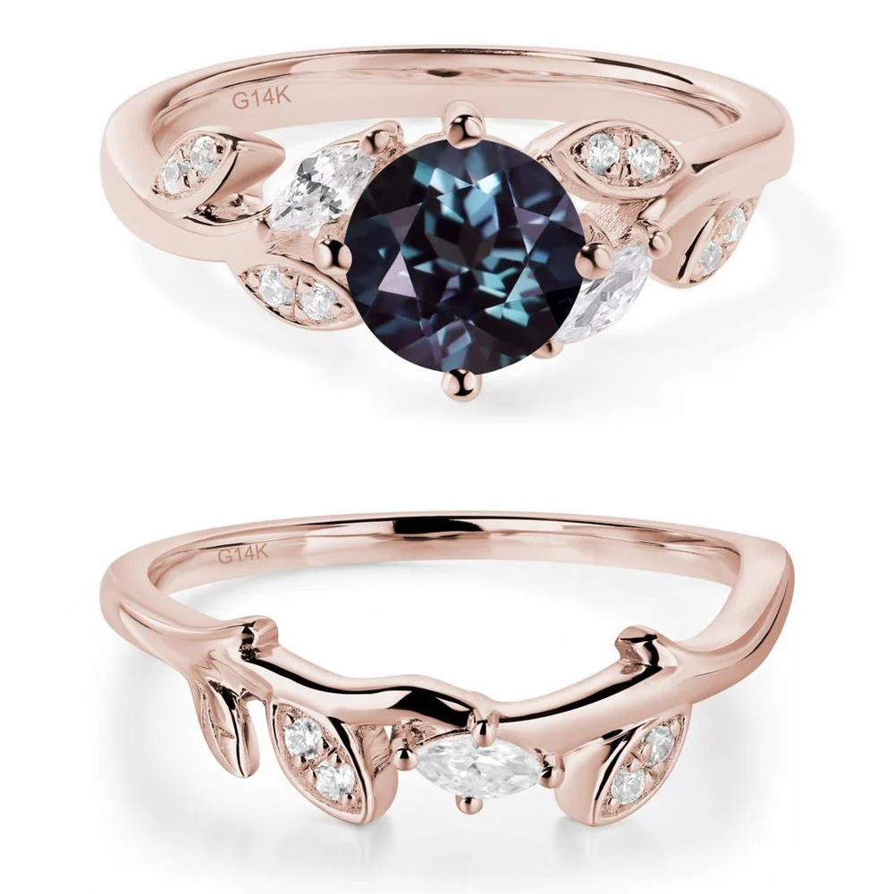 Vine Leaf Alexandrite Engagement Ring - Image 11