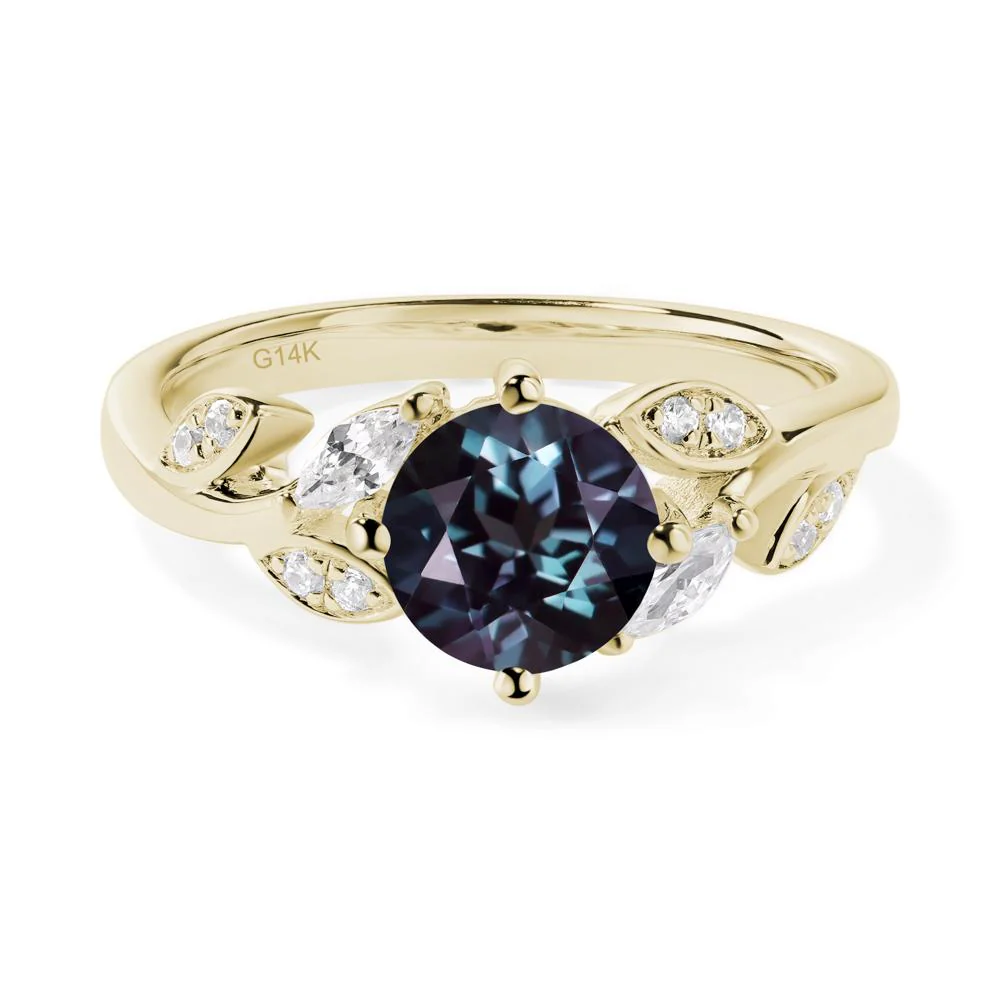 Vine Leaf Alexandrite Engagement Ring - Image 4