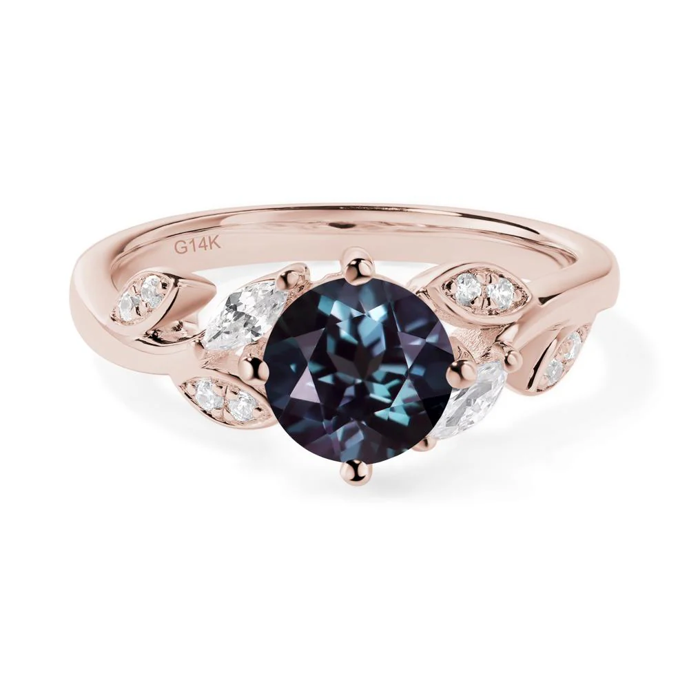 Vine Leaf Alexandrite Engagement Ring - Image 5