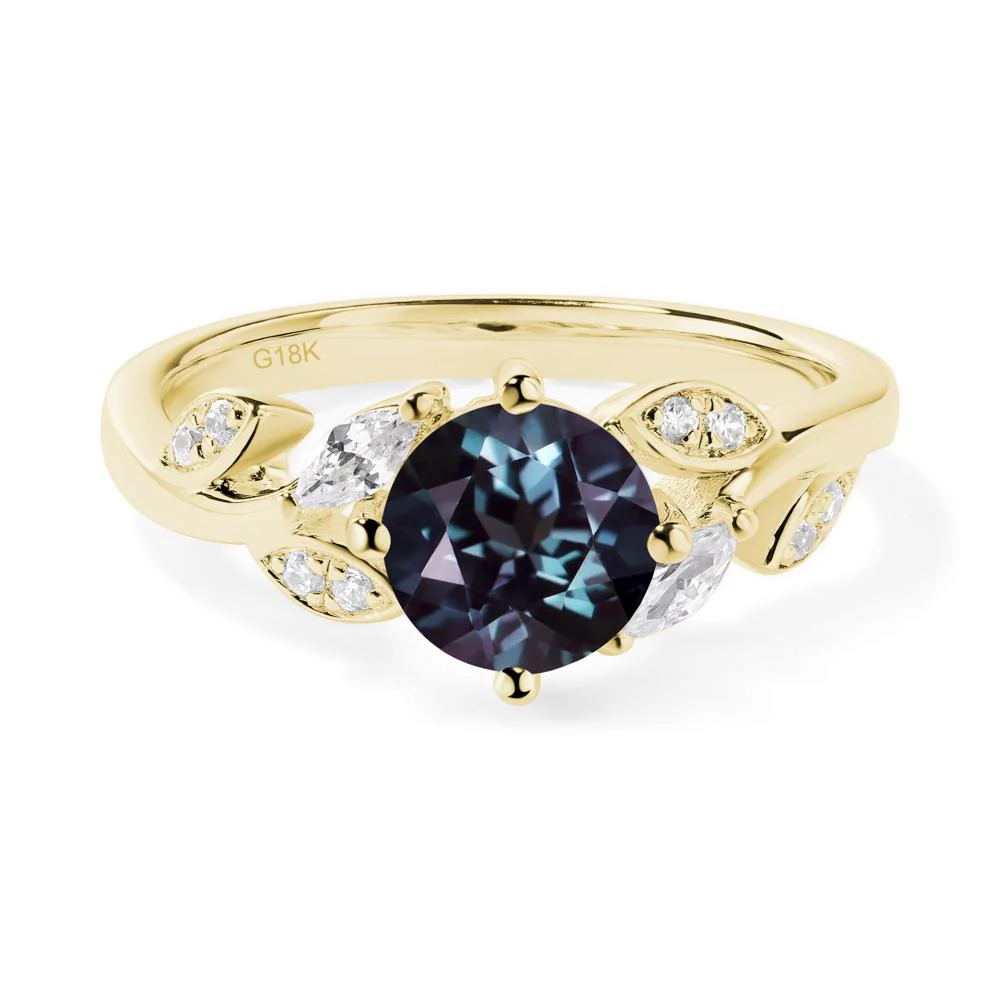 Vine Leaf Alexandrite Engagement Ring - Image 7
