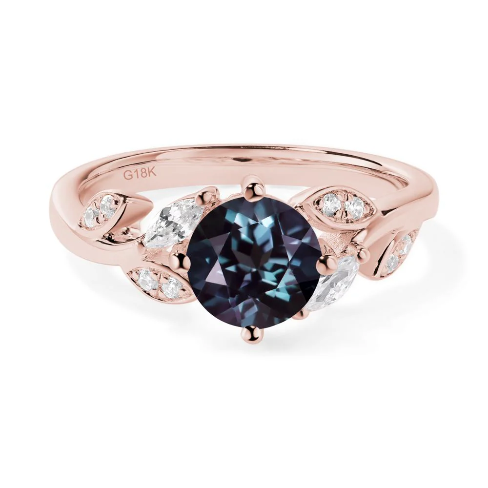 Vine Leaf Alexandrite Engagement Ring - Image 8