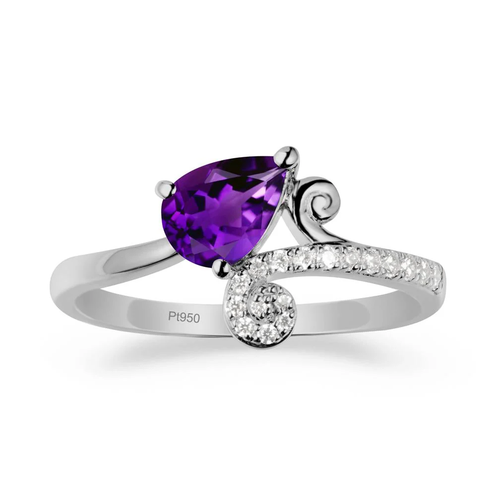 Vine Amethyst Bypass Ring
