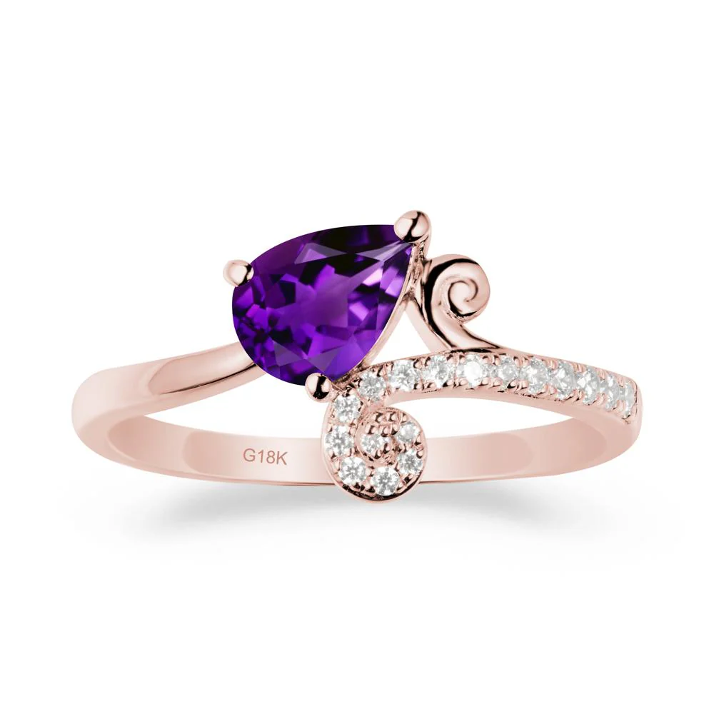 Vine Amethyst Bypass Ring - Image 5