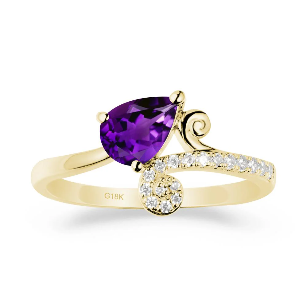 Vine Amethyst Bypass Ring - Image 7