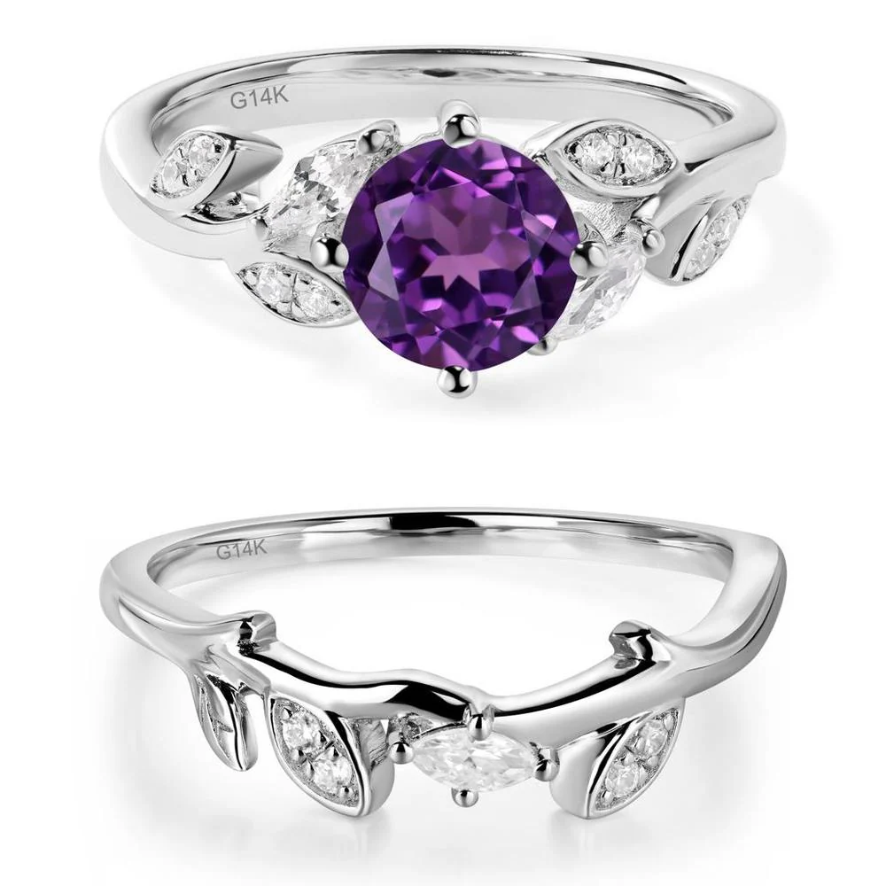 Vine Leaf Amethyst Engagement Ring - Image 13